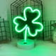 thumbnail image 1 of Luces de neón LED de forma verde, luz de noche de neón, lámpara de noche que funciona con USB y batería, luces decorativas para San Patricio, luces de neón de plástico, 1 of 6