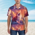 thumbnail image 2 of Haiem Sunset Cloud Corgi Printed Hawaiian Shirt for Men - Men’s Casual Beach Summer Shirts - Stretch Fabric with Modern Fit-XX-Large, 2 of 7