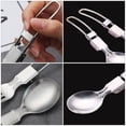 thumbnail image 2 of 4pcs Camping al aire libre picnic Cuchara de acero inoxidable Vajilla Tenedor Tenedor Tenedor Spork, 2 of 6