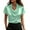 Green, variant on Women’s Satin Short Sleeve Tops Lapel Collar Dress Shirt Summer Comfy Temperament Business Blouses