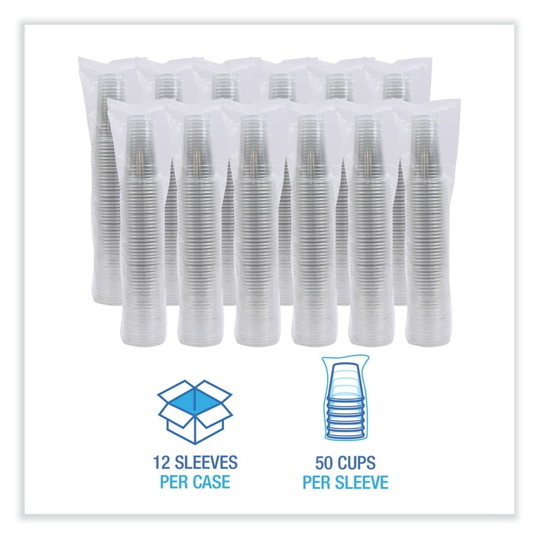 Clear Plastic Cold Cups, 24 oz, PET, 50 Cups/Sleeve, 12 Sleeves/Carton Clear Plastic Cold Cups, 24 oz, PET, 50 Cups/Sleeve, 12 Sleeves/Carton