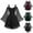 Black, variant on Women's Gothic Vintage Dress Ladies Casual Dresses Retro A Line Swing Short Goth Dress Off Shoulder Lace up Dress Bodycon Dress Office Wear for Casual Club Cocktail Evening Gowns Work Party Dress