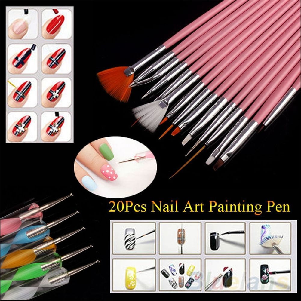 Details about   USA 20pcs Nail Art Design Set Dotting Painting Drawing Polish Brush Pen Tools