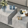 thumbnail image 5 of Grey Led Coffee Table for Living Room, Rectangular Living Room Table with Storage, Acrylic Coffee Tables with 2 Sliding Drawers, Wood Center Table for Reception Dinning Room, 5 of 9