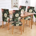 thumbnail image 2 of Yayeee 2 Pack Dining Chair Covers Stretch Parson Chairs Slipcovers Seat Protector, White and Pink Roses, 2 of 6
