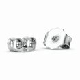 thumbnail image 4 of Sterling Silver Moissanite Stud Earrings – Radiant Cut, Round Brilliant Accent – 14K White Gold Plated – VVS1-VVS2 Clarity – 6-Month Warranty – Wedding, Gift Jewelry for Women, 4 of 4