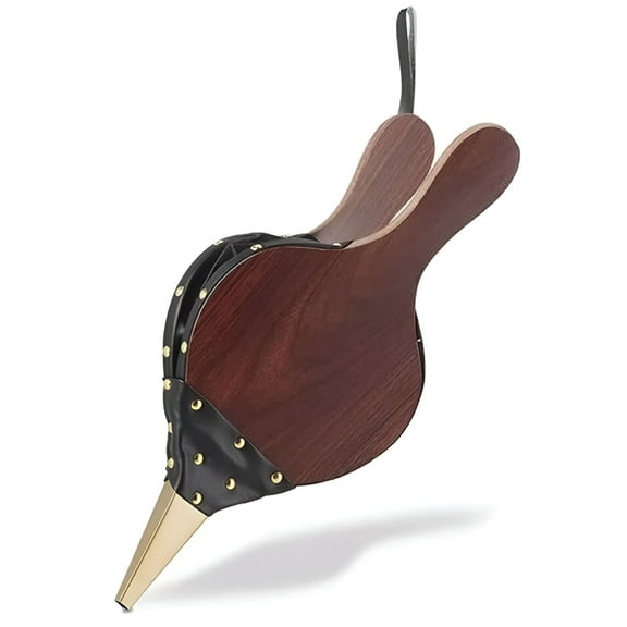 HIBIBUD Traditional Wooden Fireplace Bellows with Cast Iron Nozzle-Manual Air Blower for Fireplaces,BBQs,and Camping