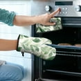 thumbnail image 2 of Green Leaves Modern Art Kitchen Oven Mitt and Pot Holder Sets 4 Pcs for Baking, Cooking and Grilling, Heat Resistant Up To 392 °F, 2 of 7