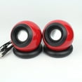 thumbnail image 1 of DEEPCRAFF 1 Pair Compact Computer Speakers Multimedia Plastic Red for School Activities, 1 of 8