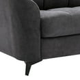 thumbnail image 4 of Odin 79 Inch Modern Sofa with Tufted Cushioning, Black Frame, Gray Velvet- Saltoro Sherpi, 4 of 5