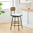 thumbnail image 4 of CHITA Swivel Counter Height Bar Stools with Back Set of 2, 27'' Seat Height, Metal & Wood Frame, White, 4 of 12