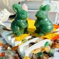 thumbnail image 3 of Ksopiavobs Green Aventurine Bunny Decor Crystals Rabbit Statue Pocket Polished Natural Gemstone Crystals Tiny Figurines for Office Room Desk Decoration Easter Ornament 1.5’’ Gifts Mom Grandma 1PC, 3 of 6