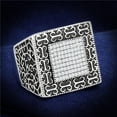 thumbnail image 1 of Men Rhodium 925 Sterling Silver Ring with AAA Grade CZ in Clear - Size 11, 1 of 1
