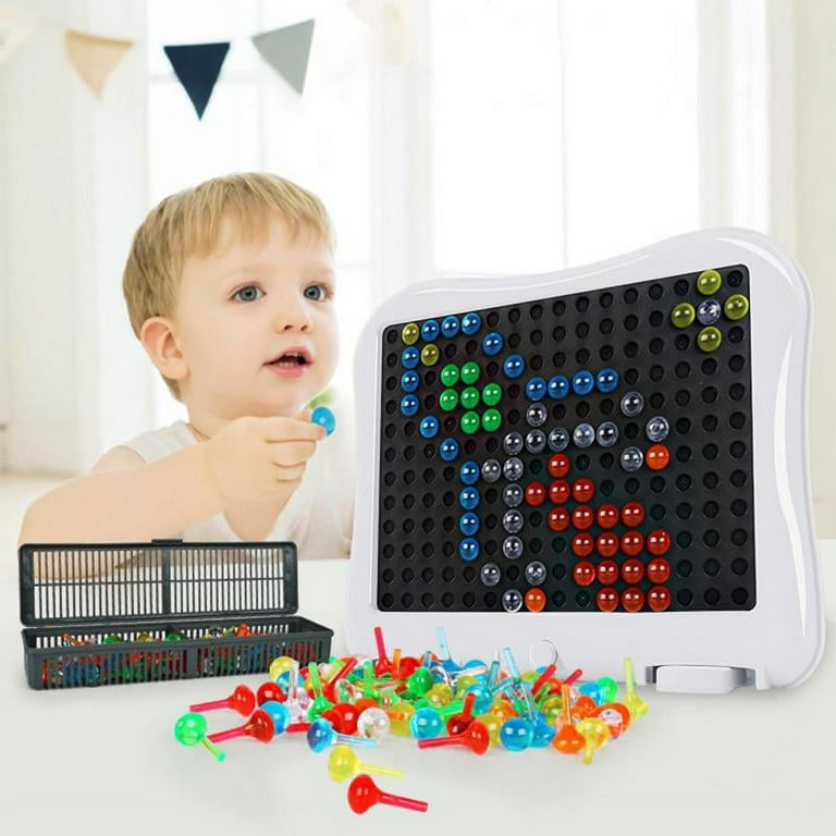 Mosaic Peg Board Nail Toy Jigsaw Puzzle for Toddlers Preschool Activity  Pegboard Fine