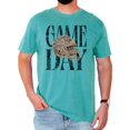 thumbnail image 2 of Game Day Camo Football Helmet Shirt for Men Women & Teens Distressed Ink-Printed Comfort Colors Tee - Seafoam Shirt, Small, 2 of 8