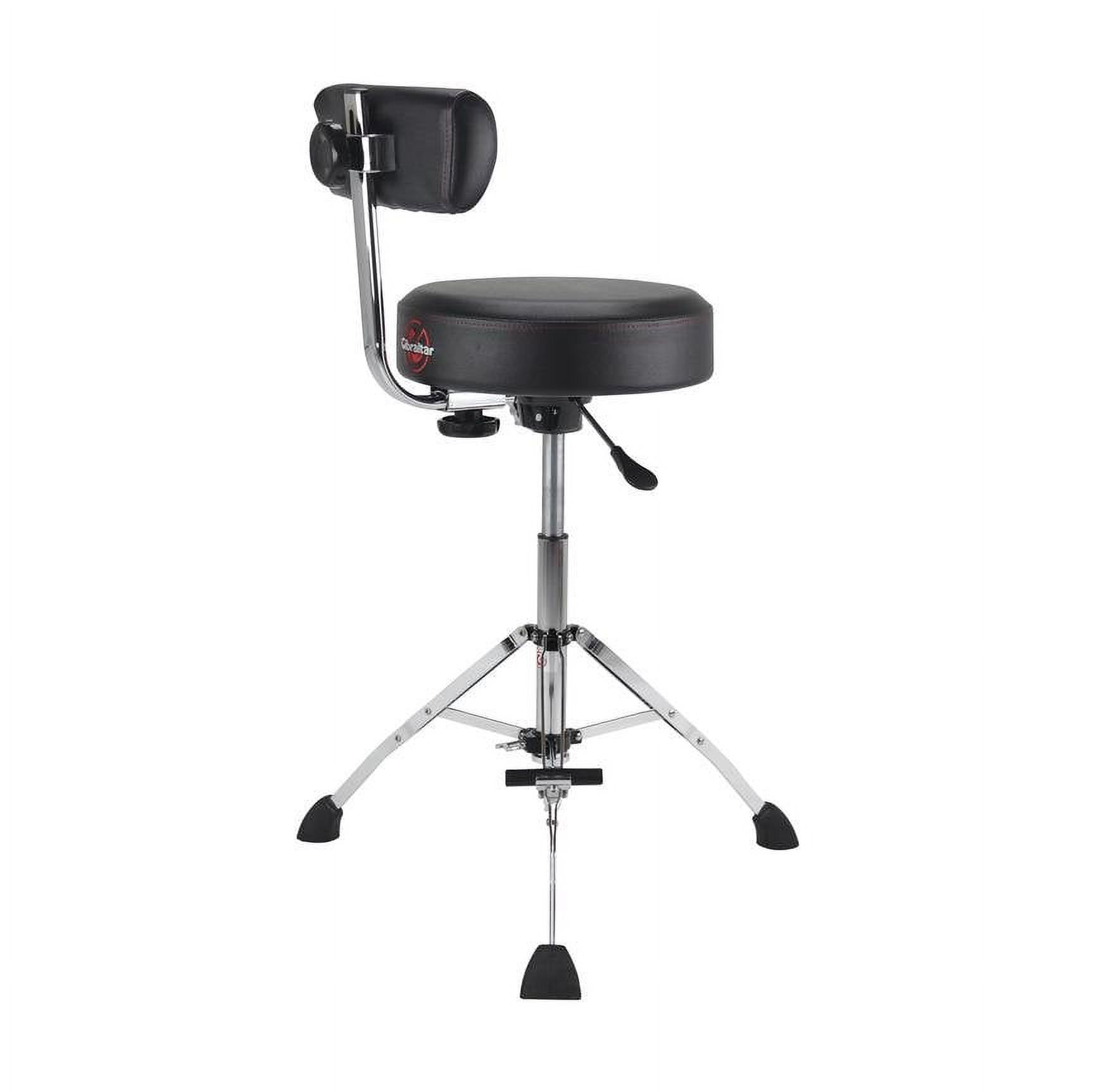 Gibraltar Tall Hydraulic 15 Round Stool w/ Backrest & Footrest - 9608HRTB