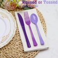 thumbnail image 3 of 180 PCS Purple Plastic Silverware Heavy Duty Purple Plastic Cutlery Set Disposable 60 Forks, 60 Knives, 60 Spoons for Birthday, Wedding, Picnic, Baby Shower, 3 of 7