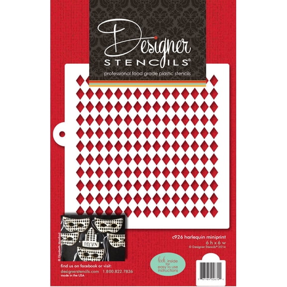 Harlequin Miniprint Cake Stencil by Designer Stencils