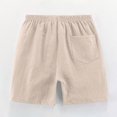 thumbnail image 4 of Zpanxa Bermuda Shorts for Girls 2 Pack Cotton Linen Blend Drawstring Elastic Waist Casual Shorts Beige 8 Years, 4 of 7