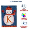 thumbnail image 4 of America Forever Winter Monogram Letter K Garden Flag, Snowman Garden Décor, Vertical Double Sided 12.5 x 18 inches Merry Christmas Snowflake Winter Holiday Seasonal Flags for Outdoor Decoration, 4 of 4
