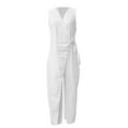 thumbnail image 4 of Nmmued Linen Sets for Women 2 Piece, Pants Sets Women 2 Piece Outfits, Matching Sets Women Clothing, Gauze Sets for Women 2 Piece, Linen Pants Set, White 3XL, 4 of 4