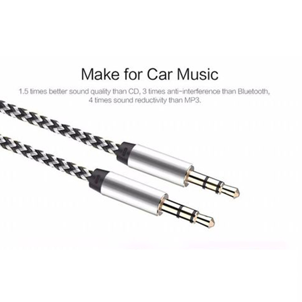 Bueautybox 3 5mm Nylon Braided Aux Cable (3 3ft/1m Hi Fi Sound) Audio Auxiliary Input Adapter Male to Male AUX Cord for Headphones Car Home Stereos Speaker Echo & More - image 5 of 7