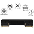 thumbnail image 6 of TV Stand with 2 Doors and 4 Drawers, TV Cabinet Furniture for TVs up to 65", Television Stand with Metal Legs, Modern Entertainment Center, TUANLUO TV Stand for Living Room Bedroom, Black, 6 of 10