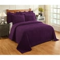 thumbnail image 1 of Better Trends Jullian Collection Couvre-Lit en Coton Chenille Grand Lit Rayures Prune, 1 of 3