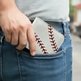 thumbnail image 5 of WIRESTER RFID Blocking Bifold Wallet for Men, Slim Leather Credit Card Holder with ID Window - Red Stitching Baseball, 5 of 6