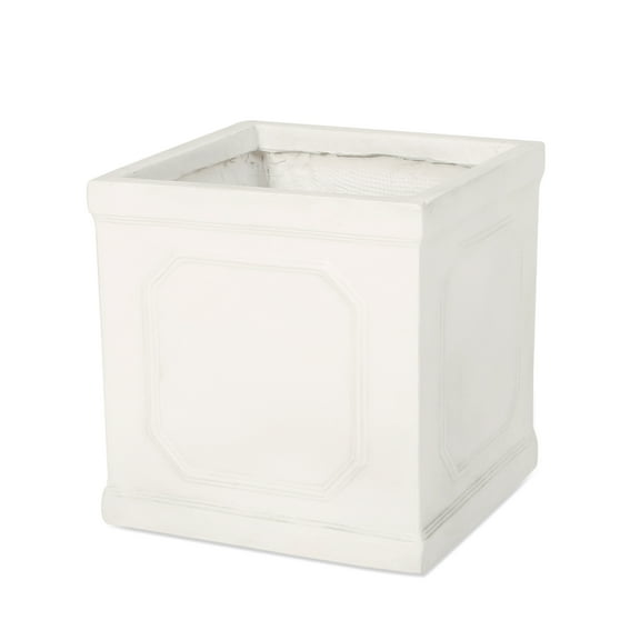 Wilbert Cast Stone Outdoor Medium Planter, Antique White