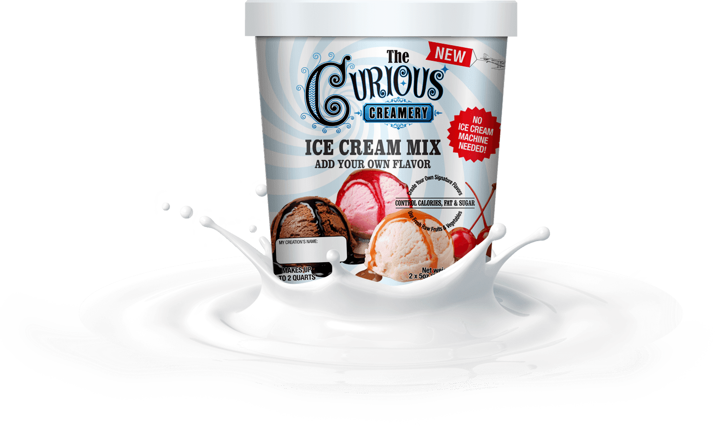 The Curious Creamery Premium Original Ice Cream Mix 2 Tub Value Pack by New Direction Foods, Inc.