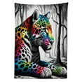 thumbnail image 2 of Ambesonne Leopard Outdoor Tablecloth, Rainbow Cat in Greyscale, 58"x104", Grey Multicolor, 2 of 2