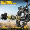 thumbnail image 3 of 26 Inch 750W 1500W Electric Bike, 48V 15.6Ah Removable Battery, 26x4 Fat Tire Mountain Ebike, UL2849, Black, 3 of 9