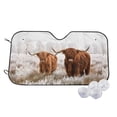 thumbnail image 2 of Lsque Yak Car Windshield Sun Shade | Accordion Folding Style Auto Shade for Car Truck SUV Van | Blocks UV Rays Sun Visor Protector | Medium, 2 of 7