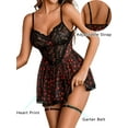thumbnail image 2 of Avidlove Women Lingerie Sexy Lace Mesh Chemise Nighty with Garter Belt Adjustable Spaghetti Strap Negligee Sleepwear, 2 of 5