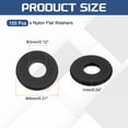 thumbnail image 2 of 155 Pcs M3 Rondelles Plates en Nylon Rondelles en Plastique 3mm ID 8mm OD 1mm Épais, Noir, 2 of 6