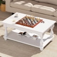 thumbnail image 2 of Homieasy Coffee Table, 2-Tier Farmhouse Coffee Table with Storage for Living Room, White, 2 of 8