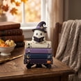 thumbnail image 6 of JHRGJIO Cute Ghost Reading Statue, Wooden Base Fall Figurine Bookshelf Accent, Halloween Decorations Indoor Outdoor Tabletop Home Decor Display Piece Spooky, 6 of 7