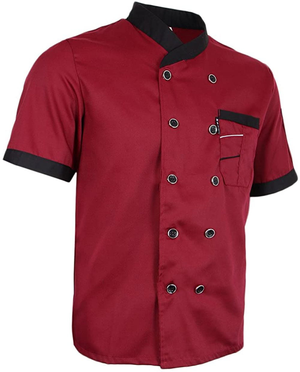 Summer Durable Chef Jacket Coat Service Bakery Uniform Short Sleeve Chefwear 