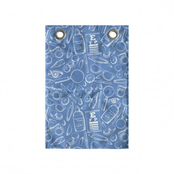 Eye Chart Hanging Pocket Organizer, Hand Drawn Shapes and Group of Optometry for Correct Vision Print, Printed Polyester Storage Bag with Pockets, 14" x 20", Azure Blue White