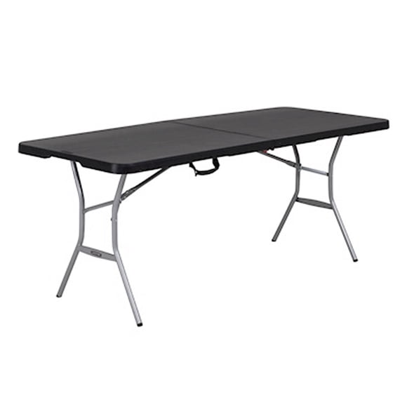 mesa rectangular plegable 73.6 x 183.8 x 76.2 cm negro estructura de metal