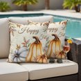 thumbnail image 2 of Outdoor Pillow Covers 26x26 Set of 2, Fall Pumpkin Waterproof Patio Throw Pillow Covers for Couch Sofa Chair, Thanksgiving Vintage Flower Leaf Decorative Pillowcases for Throw Pillows, 2 of 9