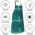 thumbnail image 5 of Kdxio ECG Wave Apron with Pockets Adjustable Kitchen Aprons for Men Women Waterproof Aprons for Cooking,Drawing,Crafting, Baking Household Cleaning, 5 of 8