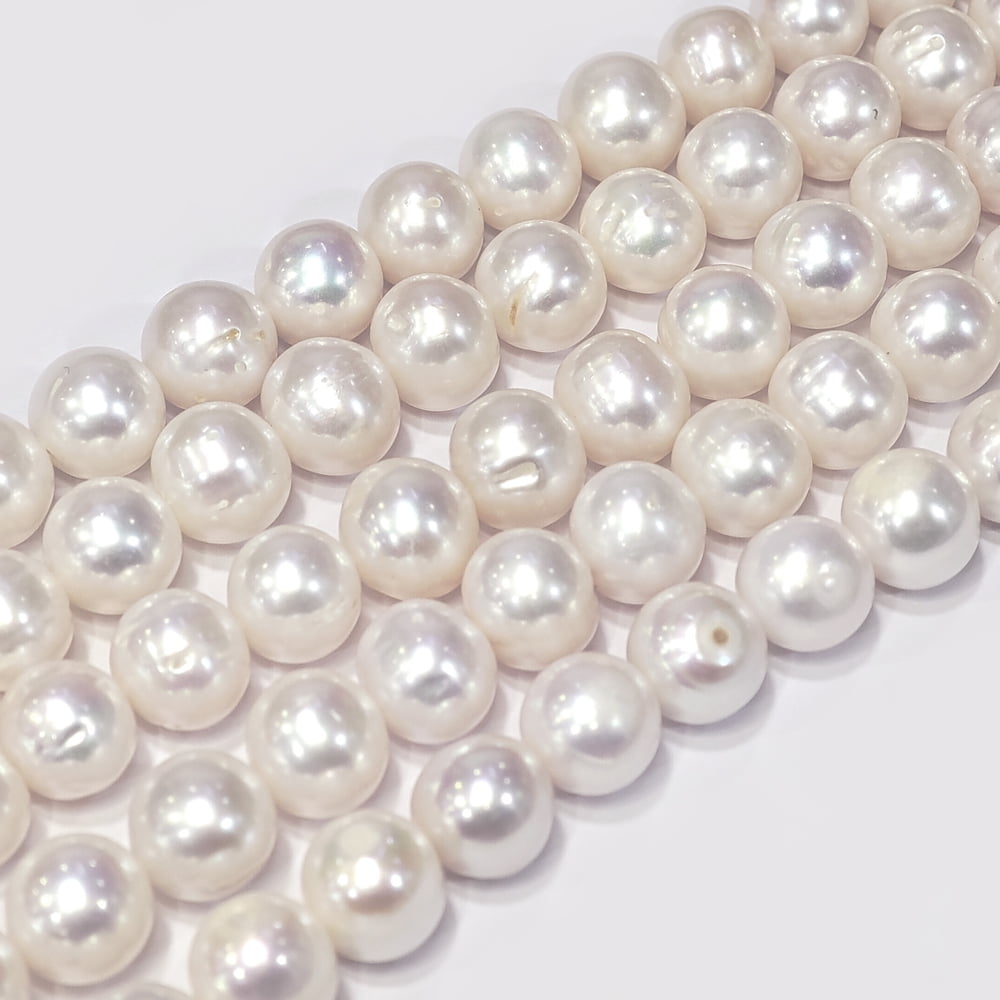 Natural Cultured Freshwater Pearl Beads Strands Round Floral White 10~11mm Hole: 0.8mm 41pcs/strand 15.7 inch diy