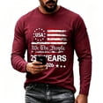 thumbnail image 4 of Mens Patriotic Shirt America 250 Tshirt Long Sleeve Graphic Tee American Flag Print Casual July 4th Holiday Outfit, 4 of 4