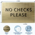 thumbnail image 2 of ADA CENTRAL SIGNS - 6" X4" No Checks Please Sign - ADA Compliant Tactile Graphics Grade 2 Braille Text Front desk counter signs| Do Not Accept Checks Wall Mount Plastic Signs for Work and Office, 2 of 7