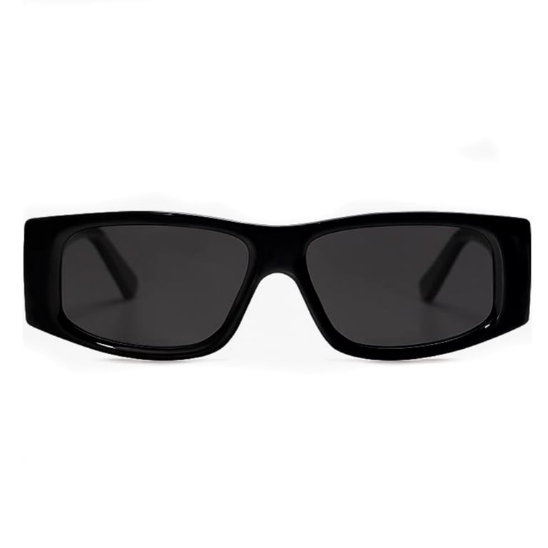 Men Women Retro Trendy Black Y2K Rectangle UV400 Narrow  display picture 3