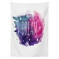 thumbnail image 3 of Ambesonne Dream Tablecloth Rectangular Table Cover, Words with Stars Watercolors, 60"x90", Purple Pink, 3 of 4