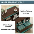 thumbnail image 6 of LVB Wood Lateral Filing Cabinet Drawer, Farmhouse File Cabinet Printer Stand with Storage Shelves, Printer Cabinet Fits A4 Letter Legal Size with Hanging File Folder for Home Office, 32.7" Walnut, 6 of 18