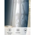thumbnail image 6 of Sheer Curtains 108 inches Long, Dark Blue Gradient Countryside Farmhouse Abstract Light Filtering Sheer Window Curtains Rod Pocket Voile Drapes for Bedroom Living Room, 52"W x 108"L 2 Panels, 6 of 7